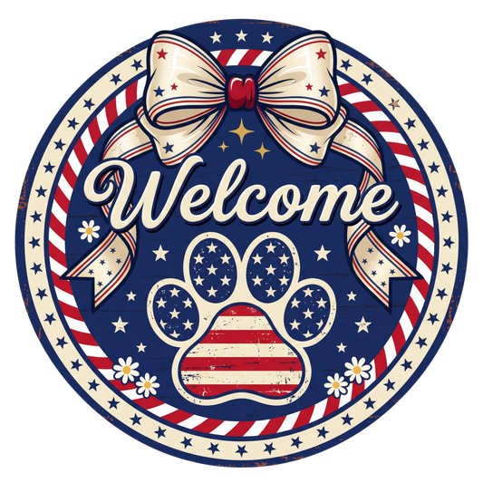 🇺🇸 Patriotic Paw Welcome Wreath