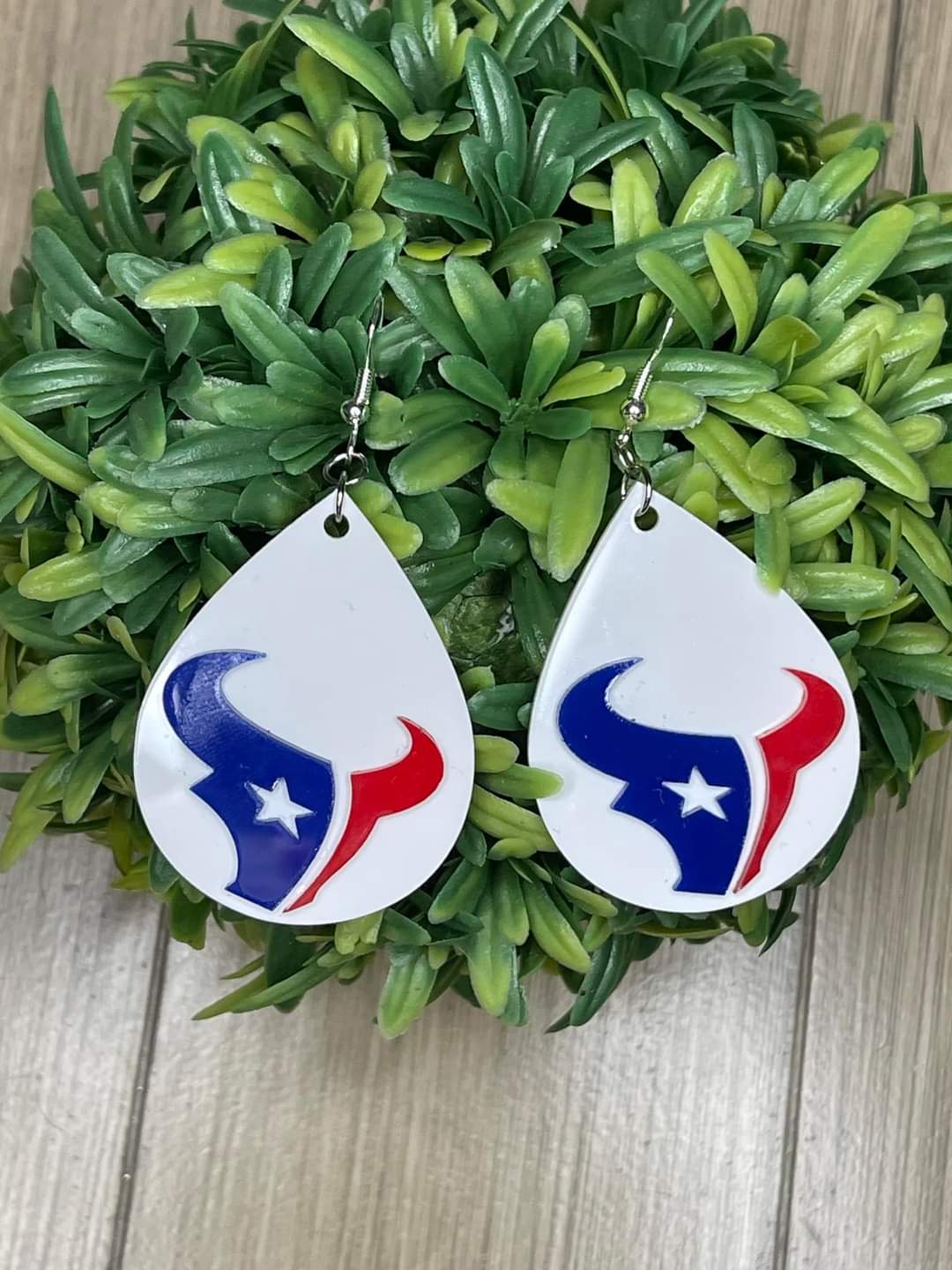 AcrylicEarrings, GameDayStyle, CustomJewelry, HoustonTexansInspiredEarrings FootballFashion, TailgateReady