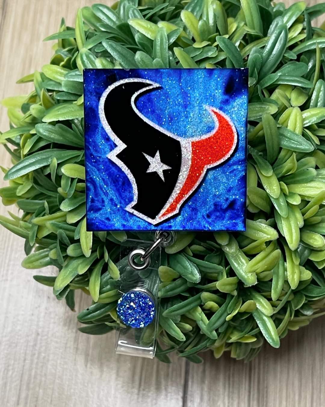 Houston Texans Reel, TX Football Badge Holder, Cute ID Holder, Gift for Nurse, Gift for Football fan
