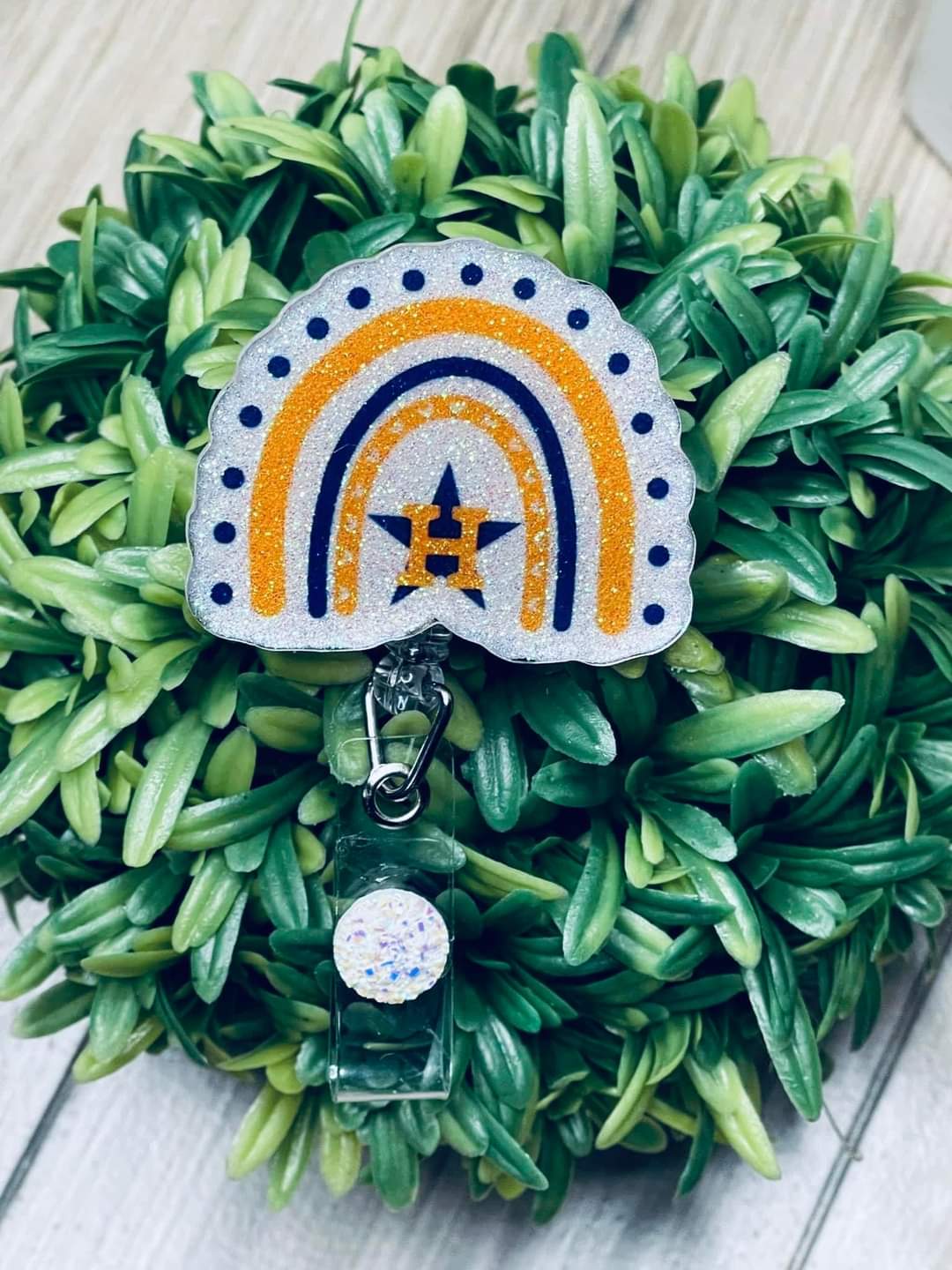 Houston Astros Reel, TX Baseball Badge Holder, Cute ID Holder, Gift for Nurse, Gift for Baseball fan