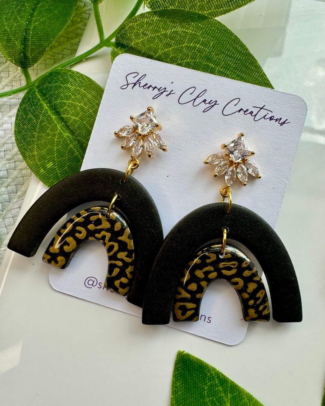 Rainbow Earrings, Rainbow,  Leopard, Earrings,  Rainbow Ckay Dangle Earrings,  Trendy Earrings,  Unique Style,  Handmade