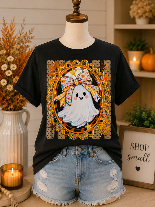 Spooky Ghost Bow Graphic Tee