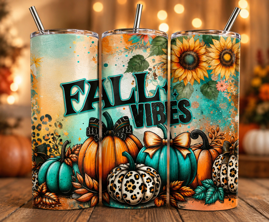 Fall Vibes Pumpkin Tumbler – 20oz Stainless Steel