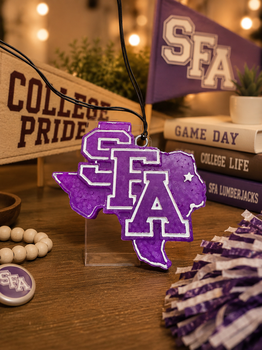 SFA Texas Car Freshie | Stephen F. Austin Lumberjacks Air Freshener | Handmade College Car Freshener