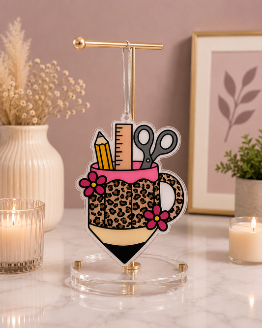 Teacher Leopard Mug Freshie – Pink Cotton Scent