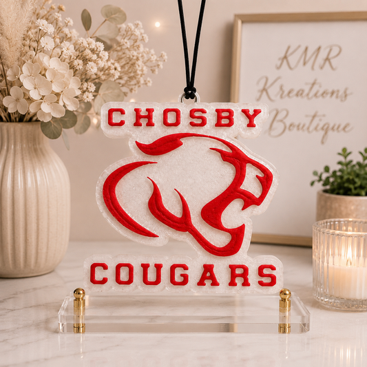 Crosby Cougars Car Freshie | Handmade School Spirit Air Freshener | Cougar Car Accessory | Black Ice