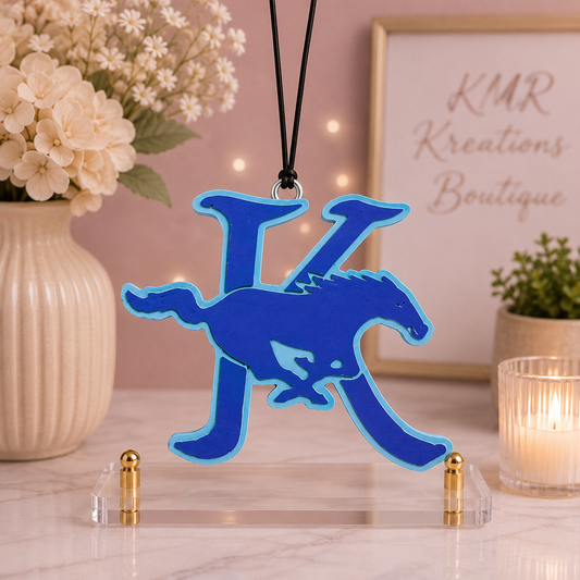 Kingwood Mustangs Car Freshie | Handmade School Spirit Air Freshener | Mustang Car Accessory