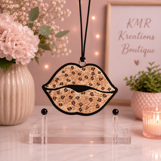 Leopard Print Lips Car Freshie