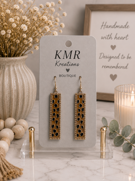 Leopard Bar Drop Earrings