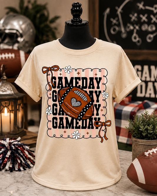 Game Day Football Graphic Tee – Cream