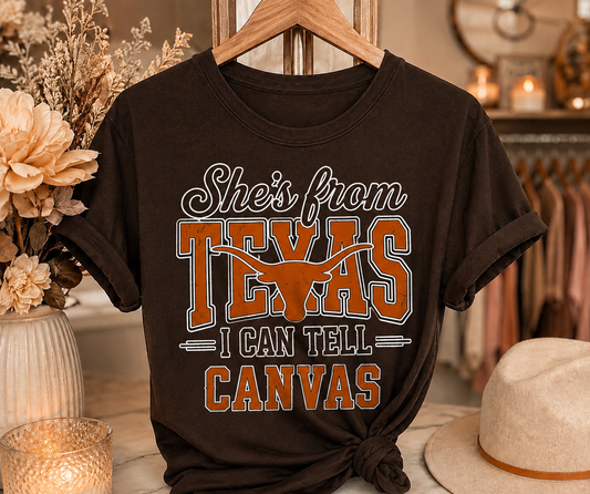She's From Texas, I Can Tell Graphic Tee – Dark Brown