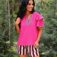 Ava Flutter Sleeve Blouse – Neapolitan Stripes