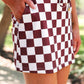 Let’s Go Checkered Skort – Maroon