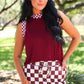 Checkmate Ribbed Tank – Maroon