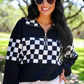 End Zone Checkered Pullover – Black