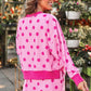 Printed Terry Skort Set – Pink/Magenta Polka Dot