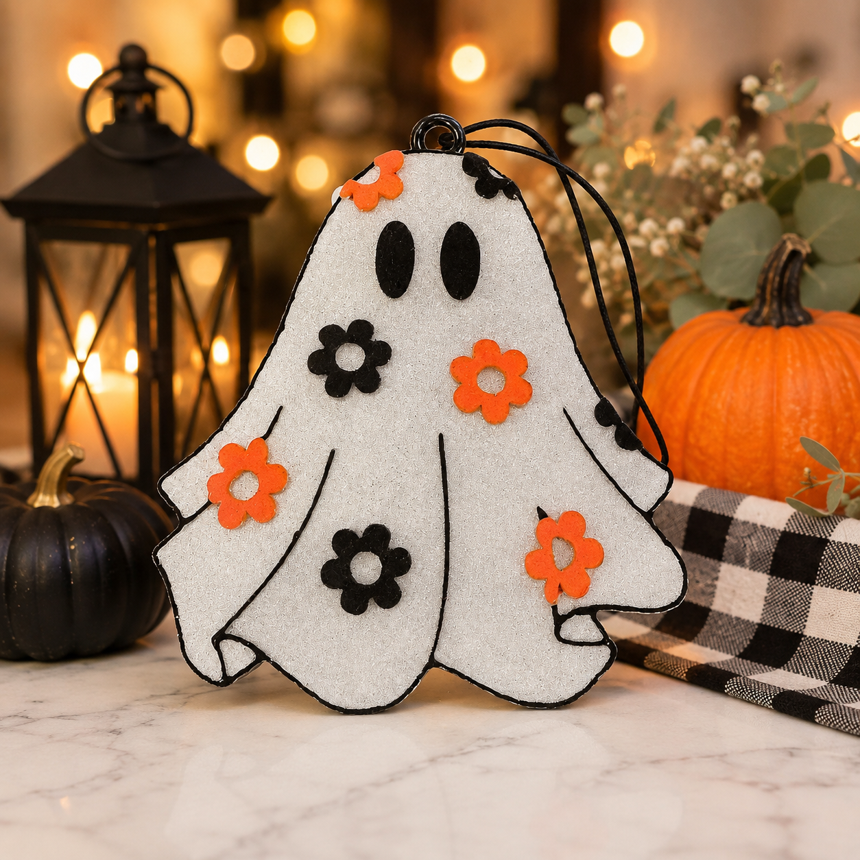 Floral Ghost Halloween Car Freshie - Cherry Dr Pepper