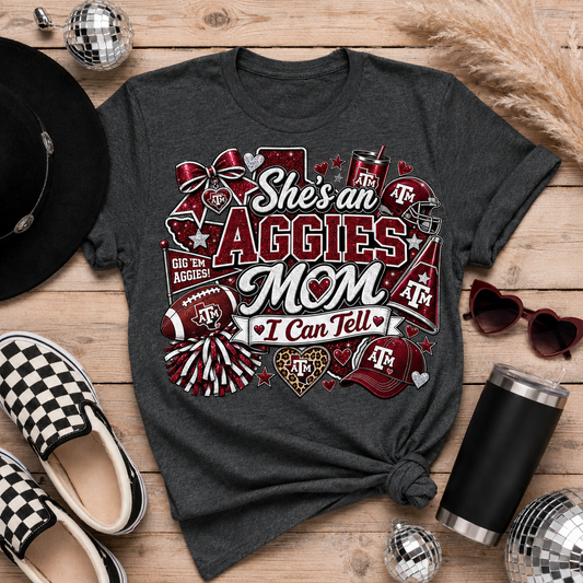 She’s an Aggies Mom Graphic Tee
