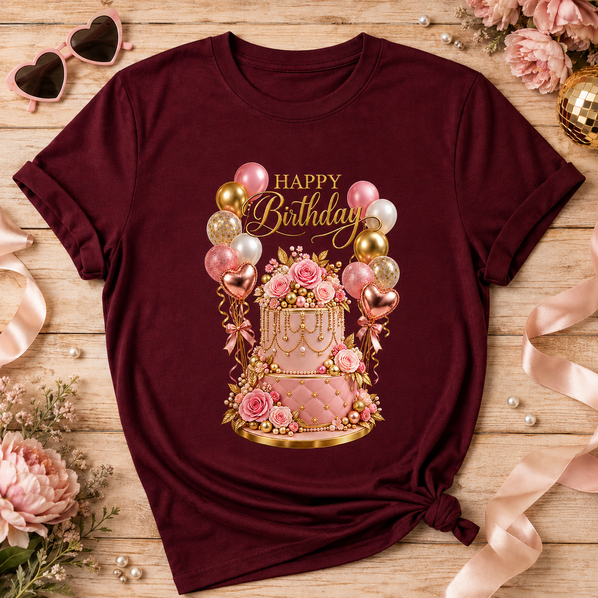 Happy Birthday Cake Graphic Tee