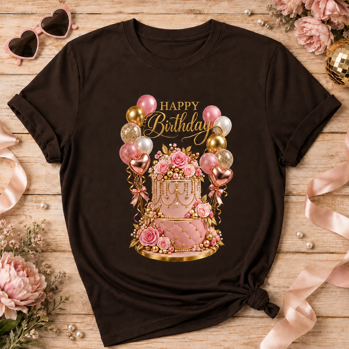 Happy Birthday Cake Graphic Tee