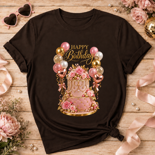Happy Birthday Cake Graphic Tee