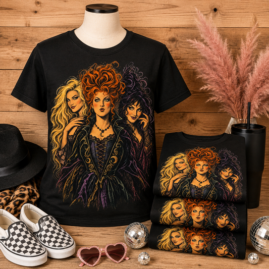 Vintage Witch Sisters Graphic Tee – Vintage Black