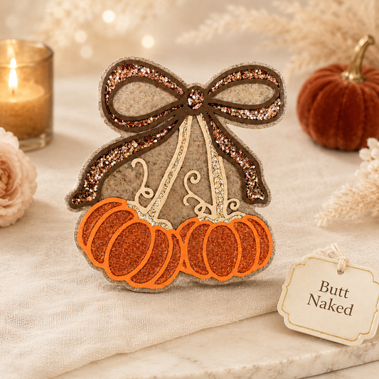 Pumpkin Bow Car Freshie – Butt Naked Scent