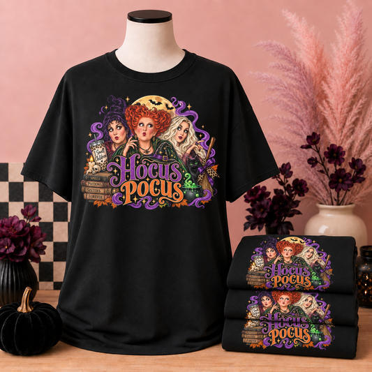 Hocus Pocus Sisters Forever Halloween Graphic Tee – Black