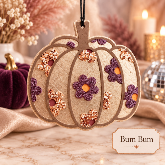 Floral Pumpkin Car Freshie – Bum Bum Scent