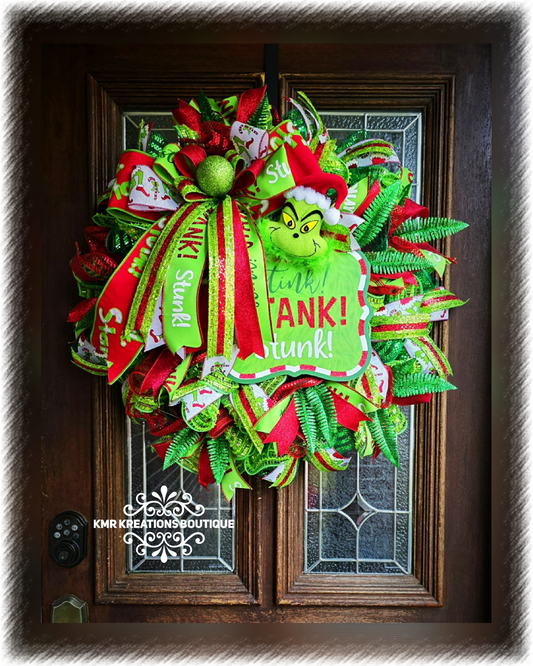 🎄 Stink! Stank! Stunk! Christmas Wreath – Whimsical Holiday Door Decor