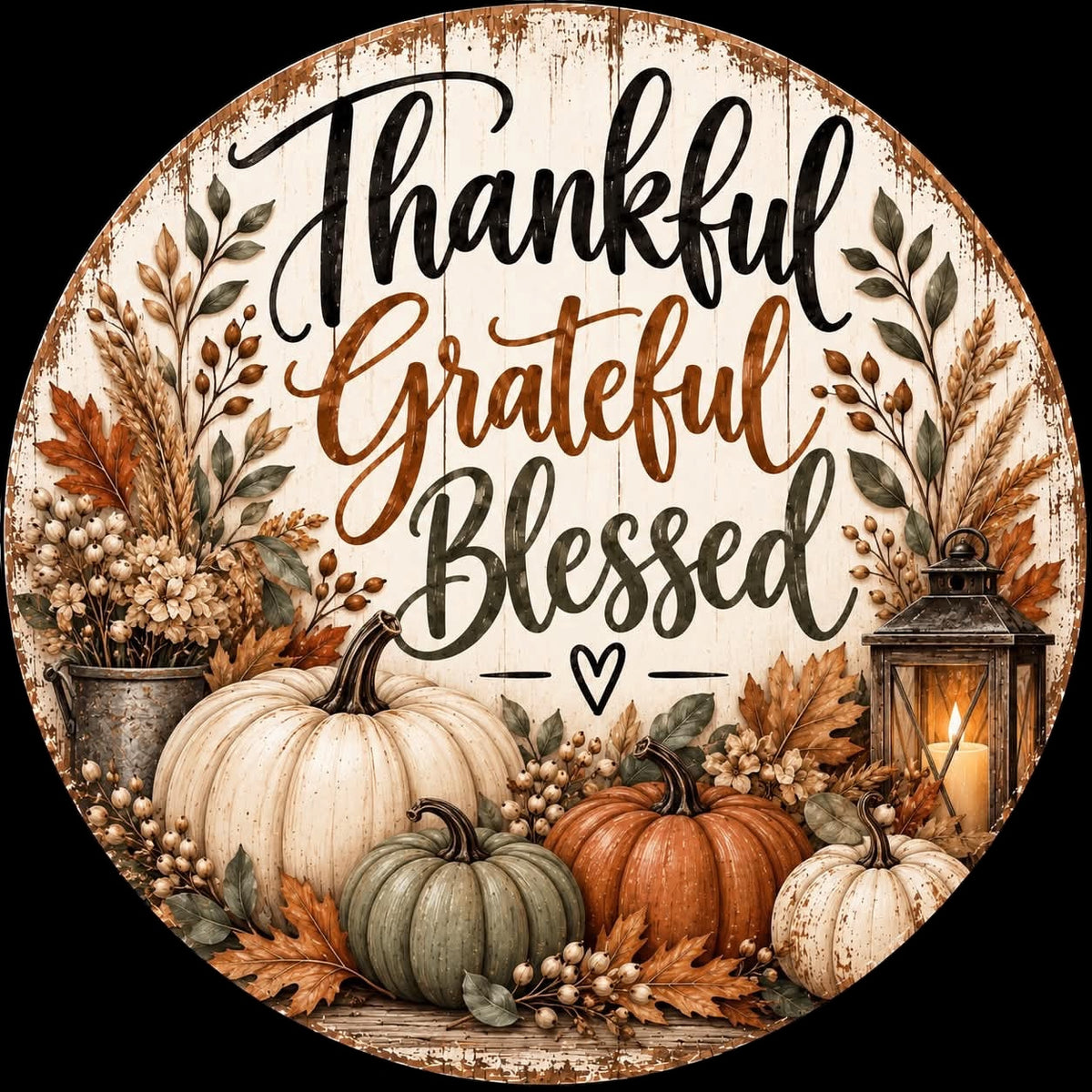 Thankful Grateful Blessed Fall Wreath – Weekend Special