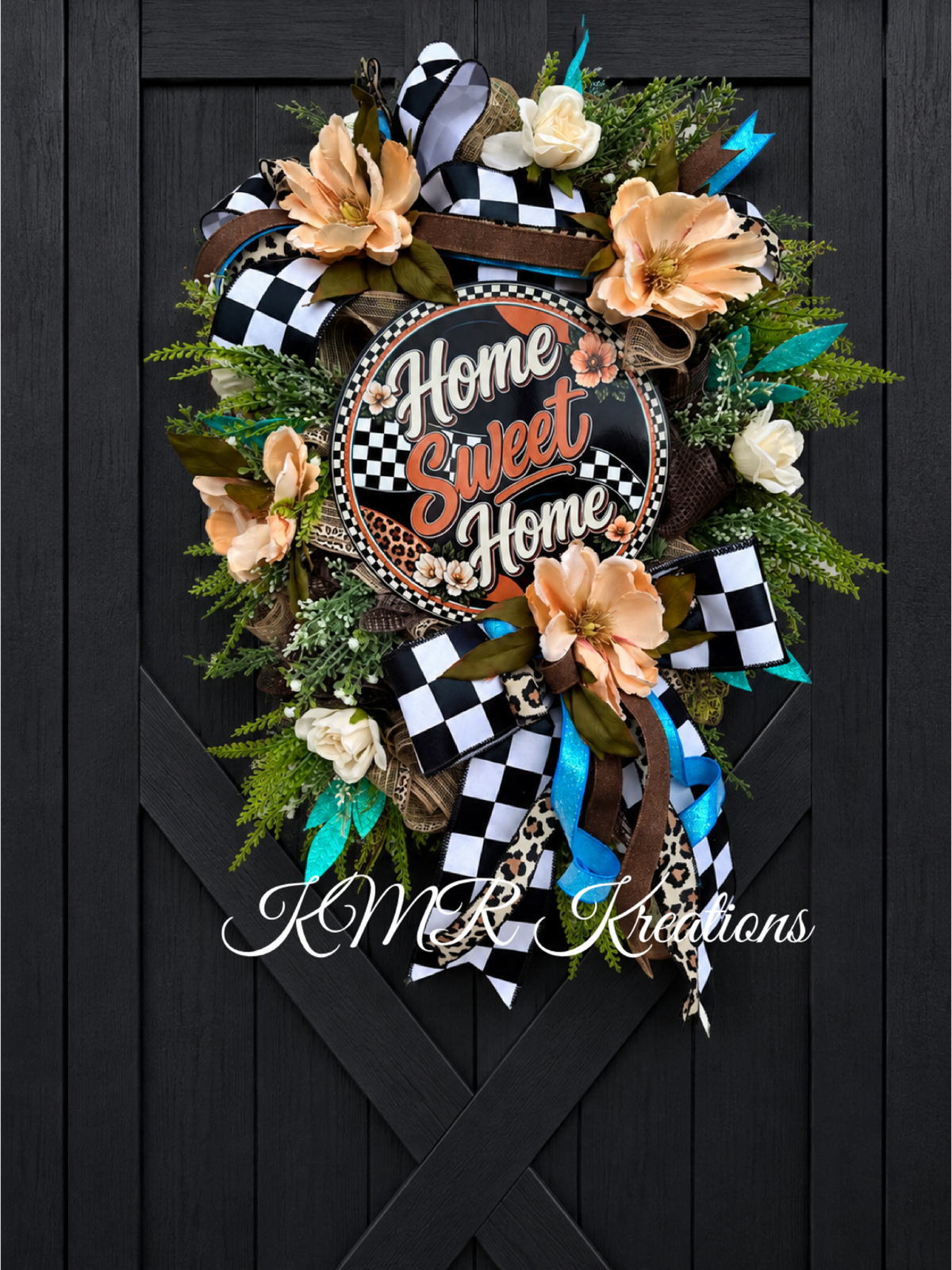 Home Sweet Home Floral Door Swag