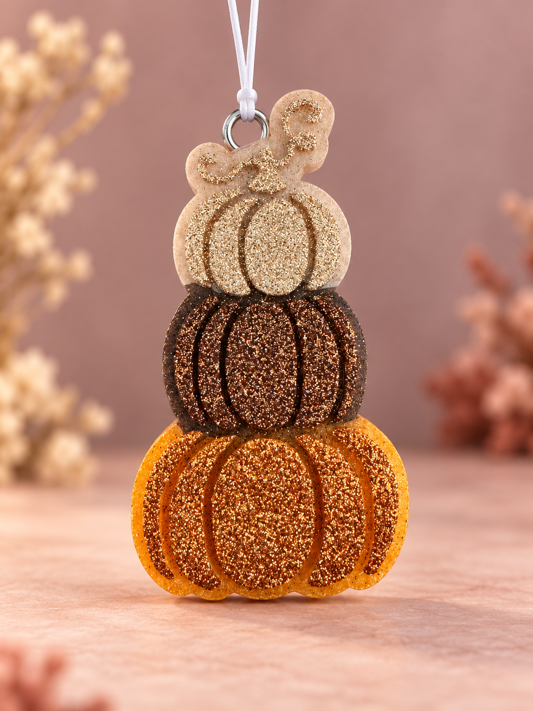 Glitter Pumpkin Stack Car Freshie — Howdy Honey