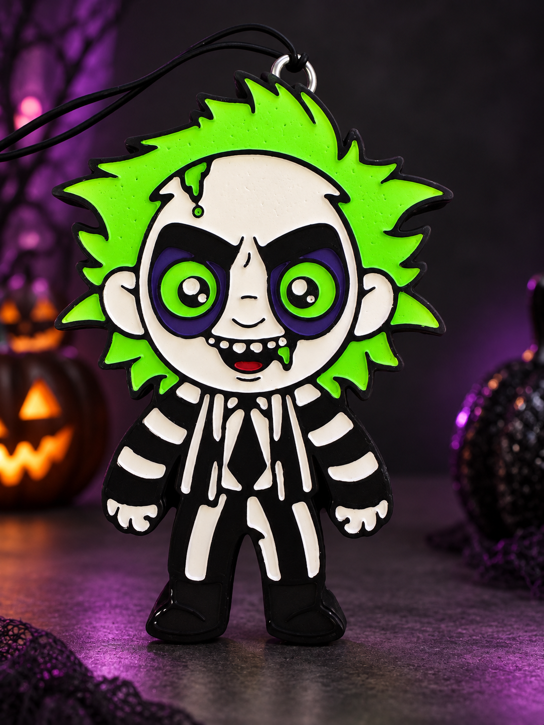 Spooky Green-Haired Character Car Freshie