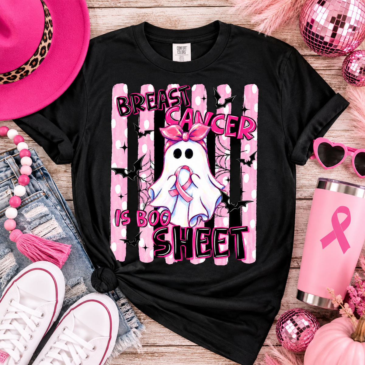 🎀 Breast Cancer Is Boo Sheet Halloween Tee