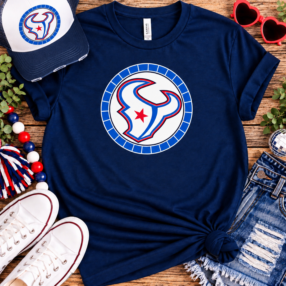 H-Town Bull Circle Game Day Tee – Navy