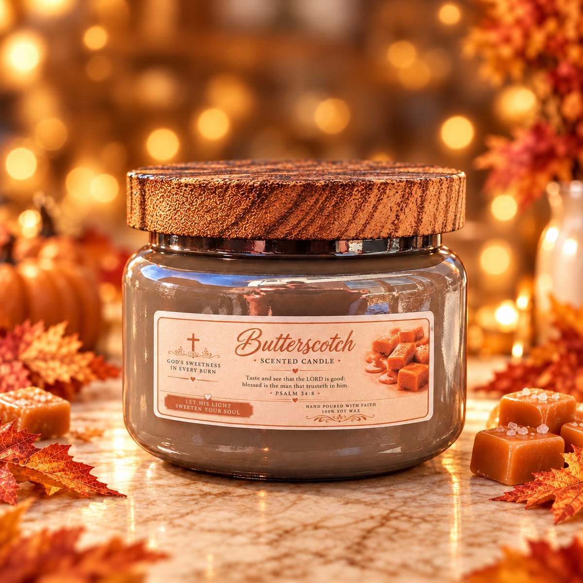 Butterscotch Soy Wax Candle – 16 oz