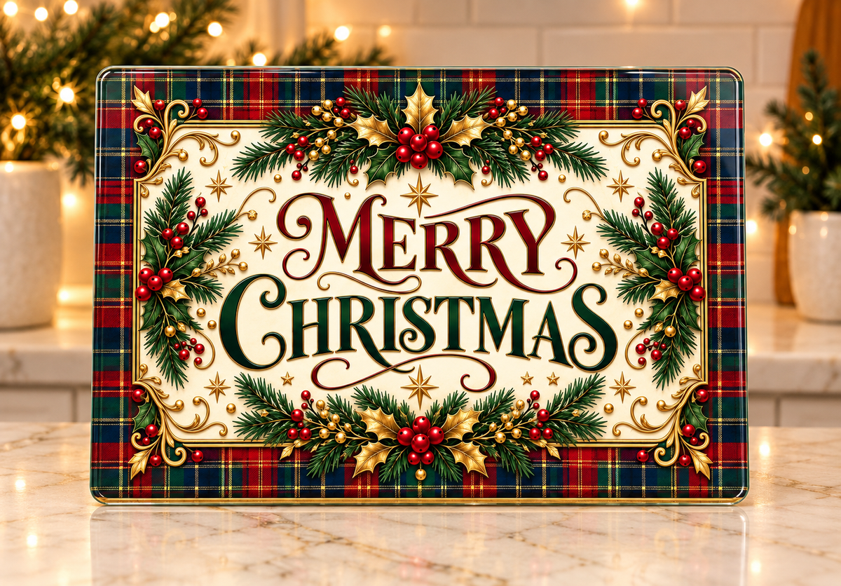 Christmas Sublimated Glass Cutting Board