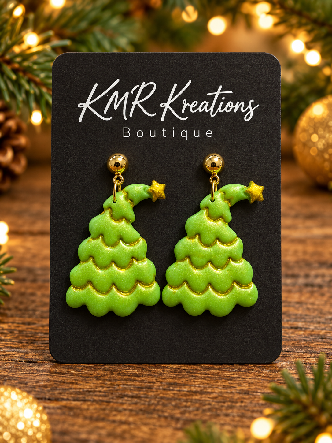 Layered Christmas Tree Drop Earrings