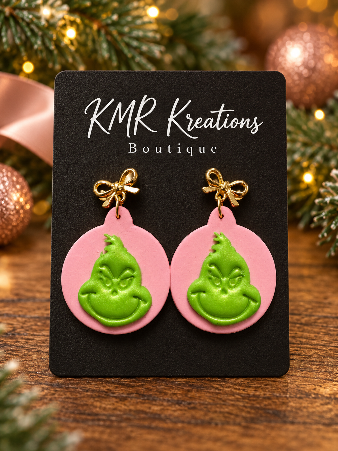 Merry Mischief Pink Ornament Earrings
