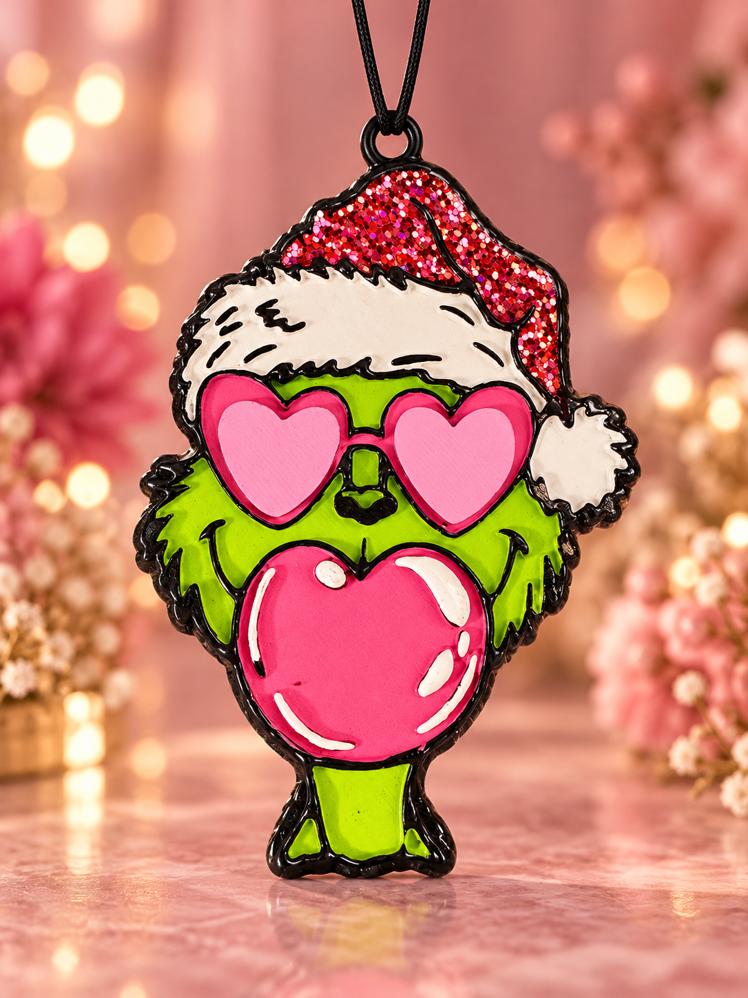 Green Holiday Heart Car Freshie - Lovespell Scent