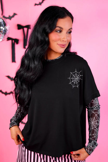 PREORDER- Rhinestone Web Tee