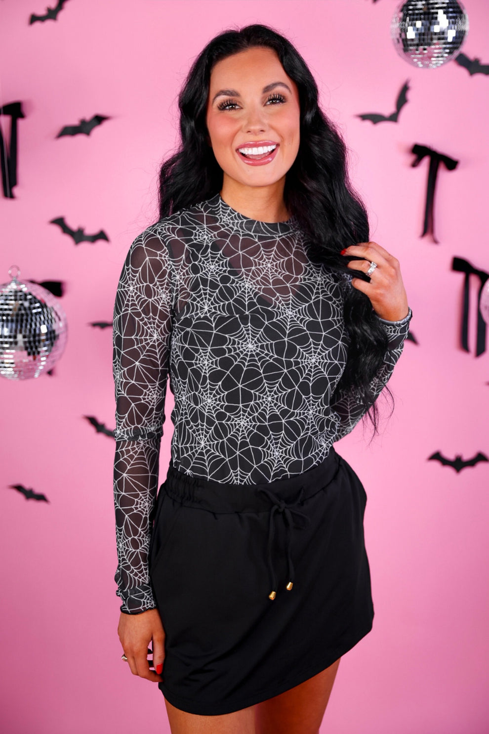 PREORDER – Kate Mesh Top: Spider Webs