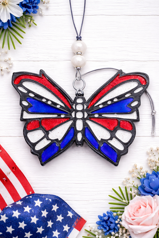 Patriotic Butterfly Car Freshie – Sea Salt Orchid