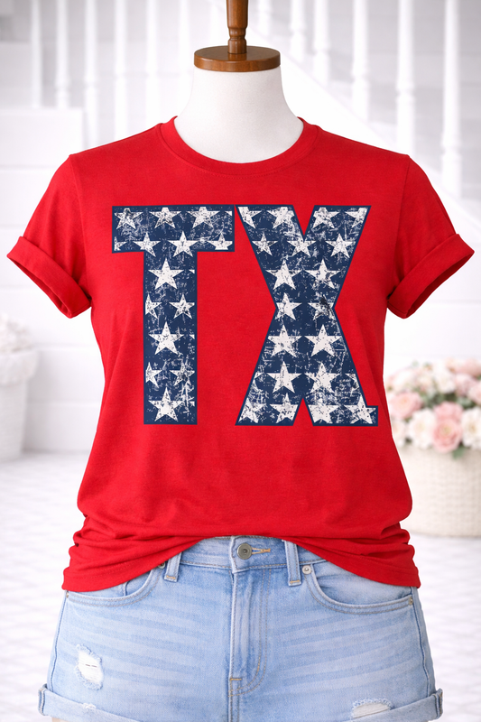 Texas Stars TX Graphic Tee – Red