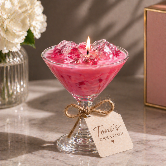 Mini Martini Candle – Pink Cocktail Glass Candle