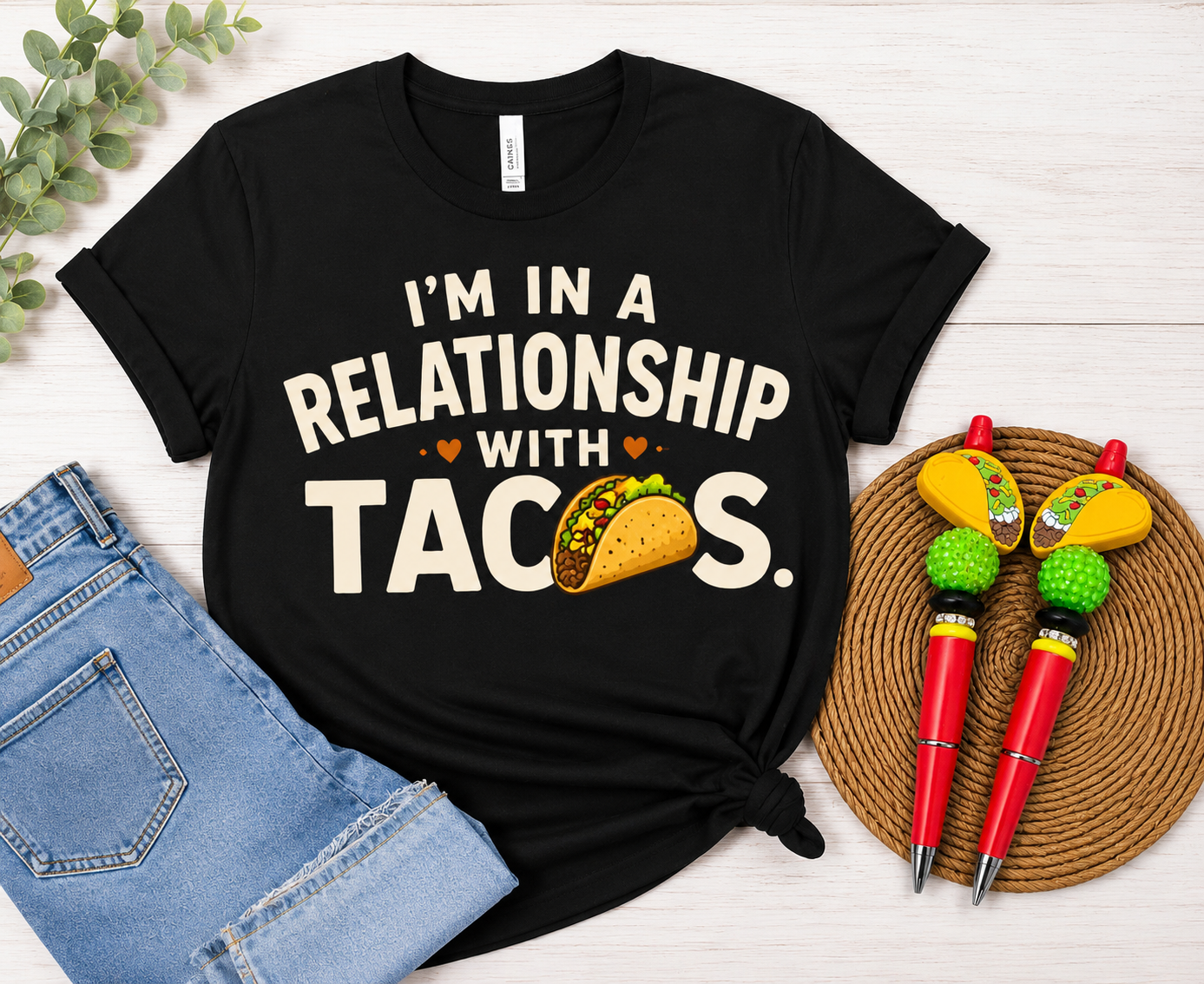 Taco Graphic Tee + Taco Pen Bundle – Black Boutique Set