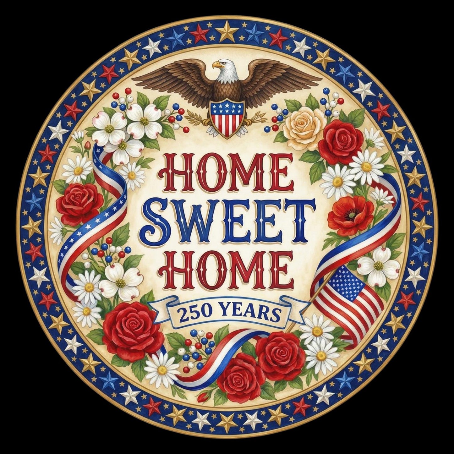 Patriotic “Home Sweet Home” Wreath – Option 2 🇺🇸