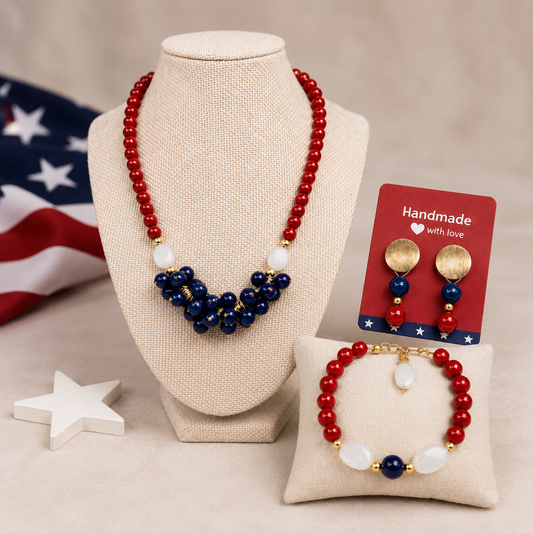🇺🇸 Patriotic Glam Jewelry Set