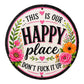 “This Is Our Happy Place” Funny Welcome Wreath - Regina